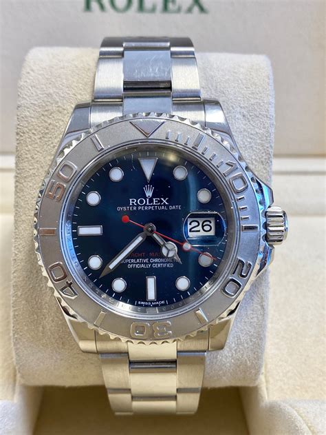 rolex yacht master gold with blue face|rolex oyster steel yachtmaster.